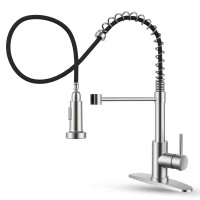 Kitchen Faucet with Pull Down Sprayer Stainless Steel Single Handle Pull Out Spring Sink Faucets